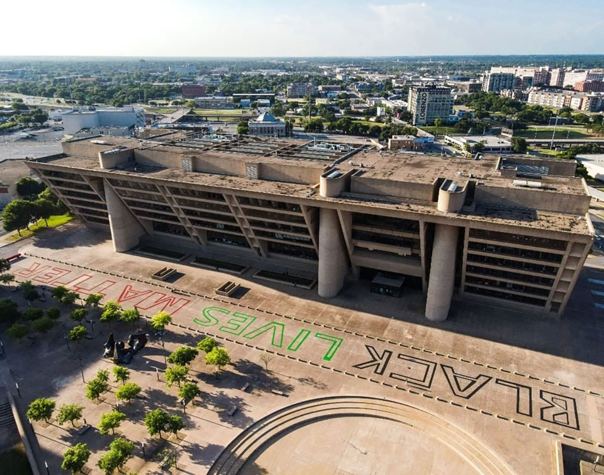 Activists Paint Black Lives Matter On Dallas City Hall Plaza